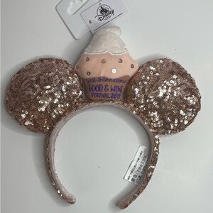 Disney Cupcake Sequin Headband with Purple Embroidery